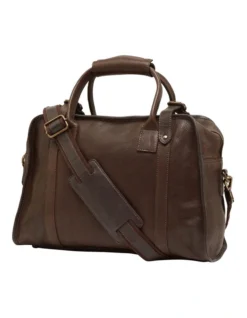 Oxford Daryl Leather Overnight Bags In Chocolate