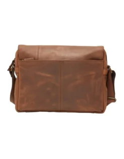 Oxford Johnny Leather Messenger Bag In Hunter Choco