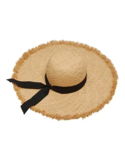 Oxford Lucie Wide Brim Hand Weave Hat In Natural