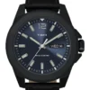 TIMEX Essex Ave TW2V42900 Leather Watch In Black