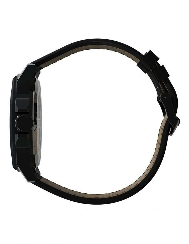 TIMEX Essex Ave TW2V42900 Leather Watch In Black 2 TIMEX Essex Ave TW2V42900 Leather Watch In Black - Image 2