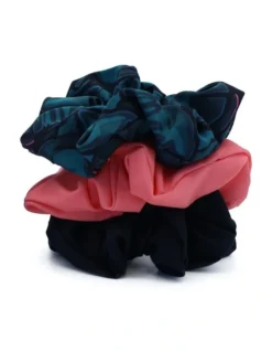 Scrunchie 3 Pack In Lush Leaves Multi
