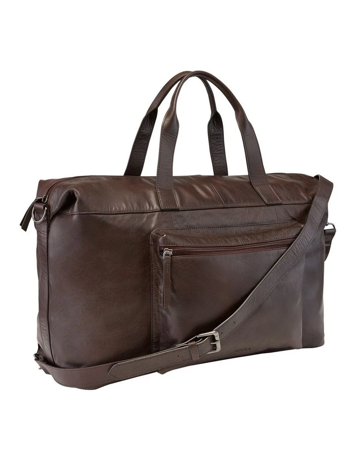 Hugo Leather Duffle Bag In Dark Brown 4 Hugo Leather Duffle Bag In Dark Brown - Image 4