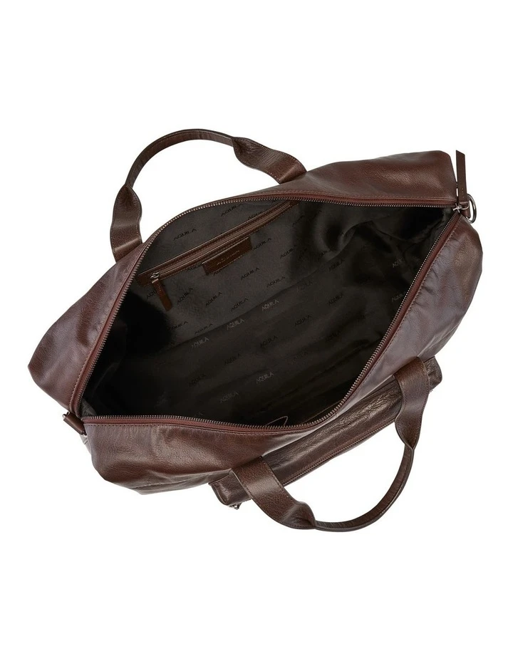 Hugo Leather Duffle Bag In Dark Brown 5 Hugo Leather Duffle Bag In Dark Brown - Image 5