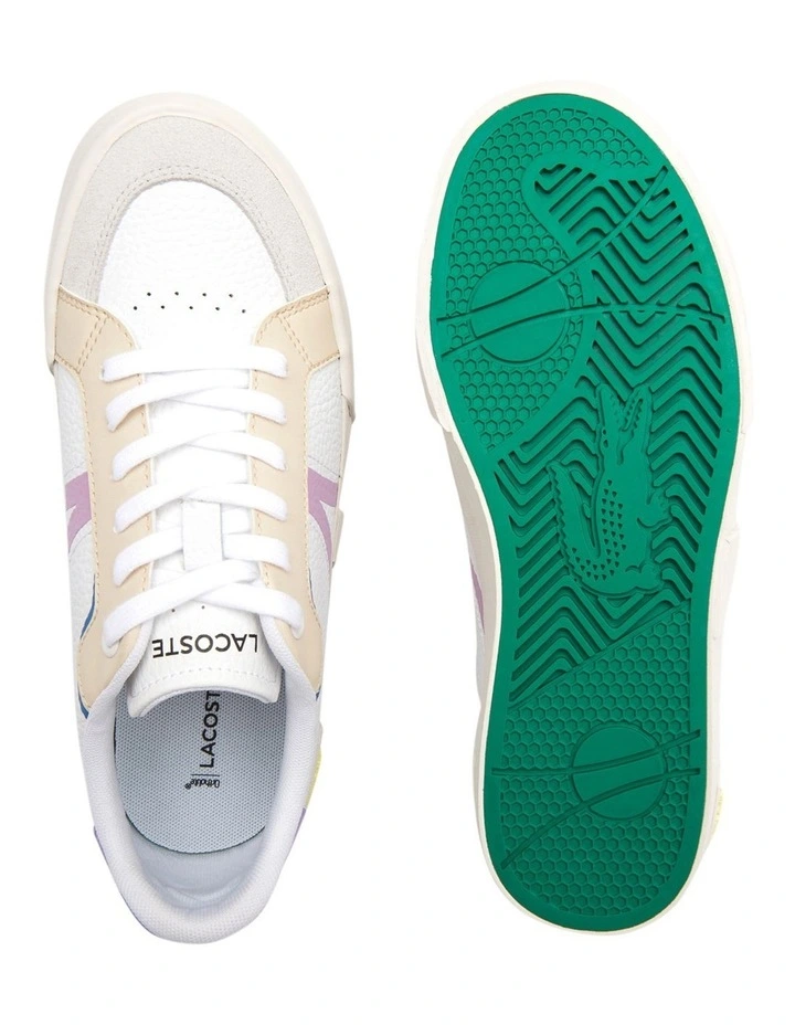 Lacoste L004 Leather Sneakers In White Multi 4 Lacoste L004 Leather Sneakers In White Multi - Image 4