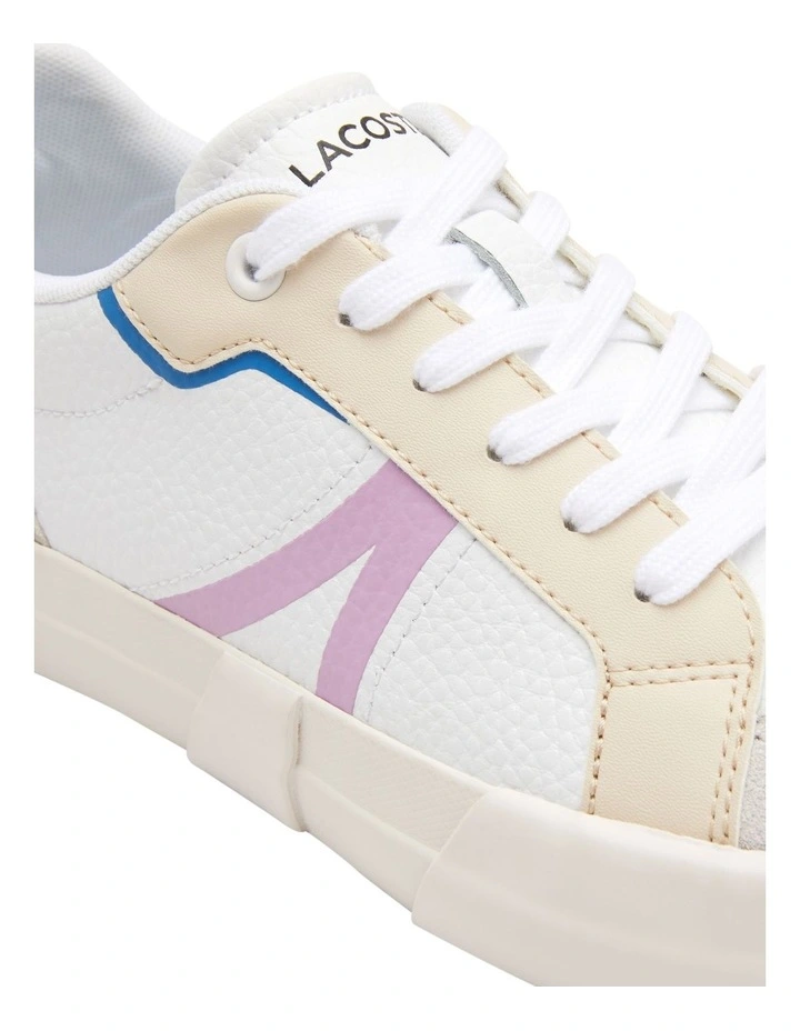 Lacoste L004 Leather Sneakers In White Multi 6 Lacoste L004 Leather Sneakers In White Multi - Image 6