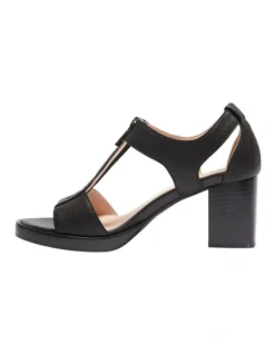 Abigail Heeled Sandal In Black/Black Leather -Myer Clothing Shop 950054050 3 720x928
