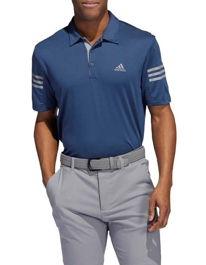 ADIDAS 3-Stripes Polo Shirt In Navy 1 ADIDAS 3-Stripes Polo Shirt In Navy