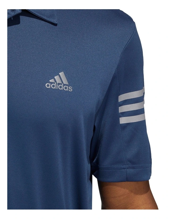 ADIDAS 3-Stripes Polo Shirt In Navy 4 ADIDAS 3-Stripes Polo Shirt In Navy - Image 4