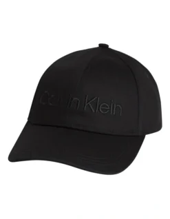 Calvin Klein Organic Cotton Logo Baseball Cap In Black