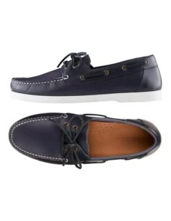 Hatch Leather Boat Shoes In Navy -Myer Clothing Shop 950398840 3 1 720x928