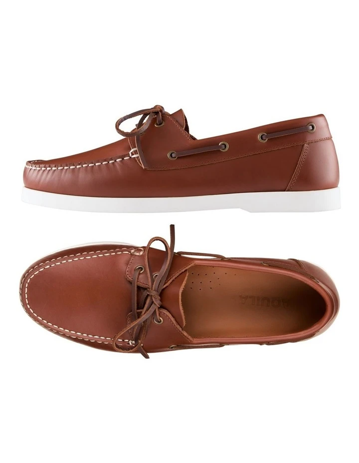 Hatch Leather Boat Shoes In Brown 2 Hatch Leather Boat Shoes In Brown - Image 2
