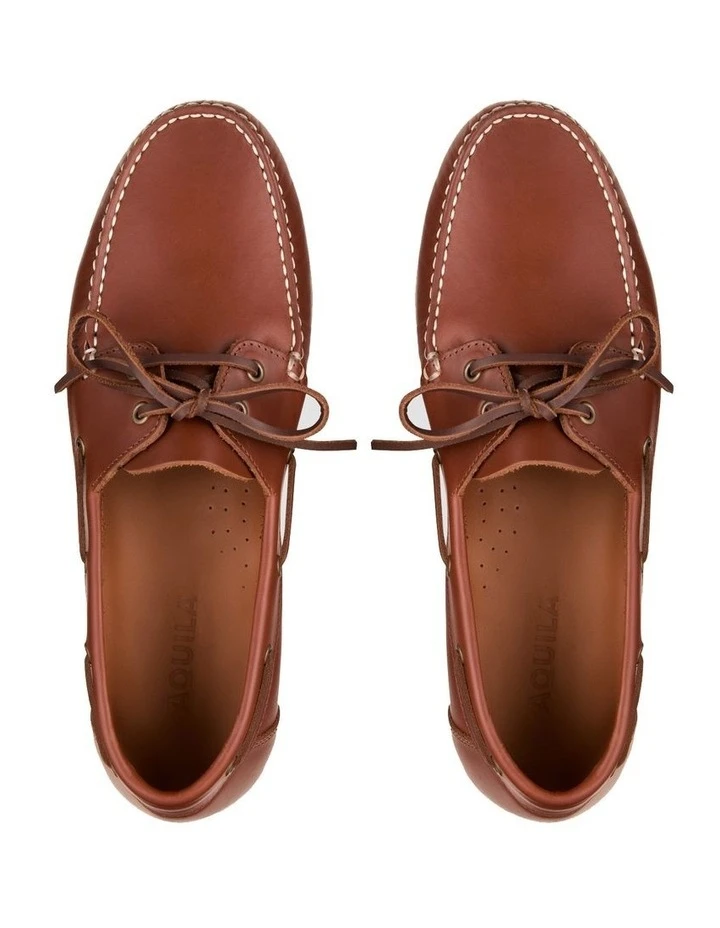 Hatch Leather Boat Shoes In Brown 3 Hatch Leather Boat Shoes In Brown - Image 3