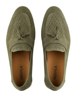 Carlo Nubuck Loafers In Green -Myer Clothing Shop 950399740 3 720x928