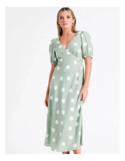 European Linen Blend Tie Back Midi Dress In Multi 9 European Linen Blend Tie Back Midi Dress In Multi -Myer Clothing Shop 950475880 3 720x928