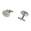 Van Heusen Oval Brushed Cufflinks With Line In Silver