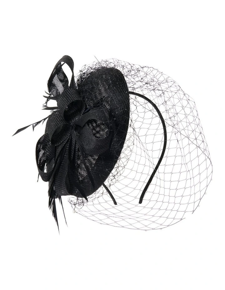 Forever New Rachel Netting Fascinator In Black 1 Forever New Rachel Netting Fascinator In Black