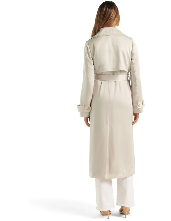 Forever New Sally Satin Trench In Champagne 2 Forever New Sally Satin Trench In Champagne - Image 2