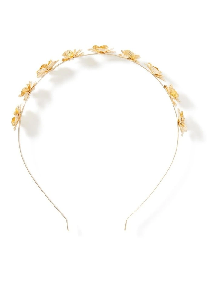 Forever New Lola Metal Flower Headband In Gold 2 Forever New Lola Metal Flower Headband In Gold - Image 2