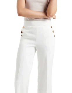 Forever New Megan Button Wide Leg Pant In White -Myer Clothing Shop 950771170 4 720x928