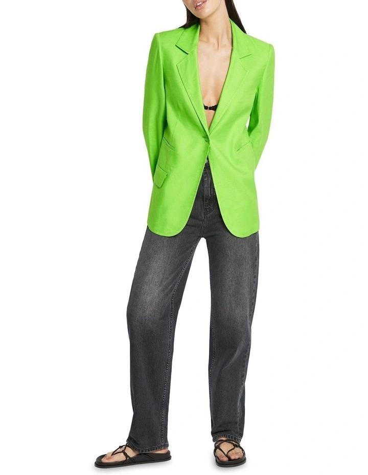 Love Or Lustre Relaxed Fit Blazer In Neon Green 6 Love Or Lustre Relaxed Fit Blazer In Neon Green - Image 6