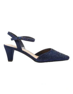 Adelle Heeled Shoes In Navy Fabric