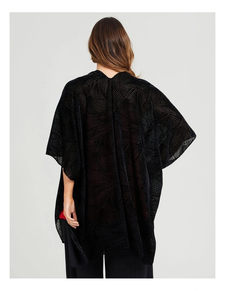 Evening Burnout Cape In Black 2 Evening Burnout Cape In Black - Image 2
