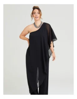 Party One Shoulder Jumpsuit Black