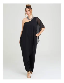 Party One Shoulder Jumpsuit Black -Myer Clothing Shop 951446350 5 720x928