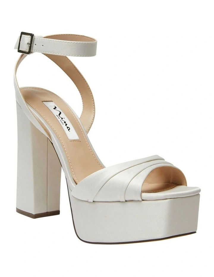 Dorcas Luster Satin Sandals In Cream 2 Dorcas Luster Satin Sandals In Cream - Image 2