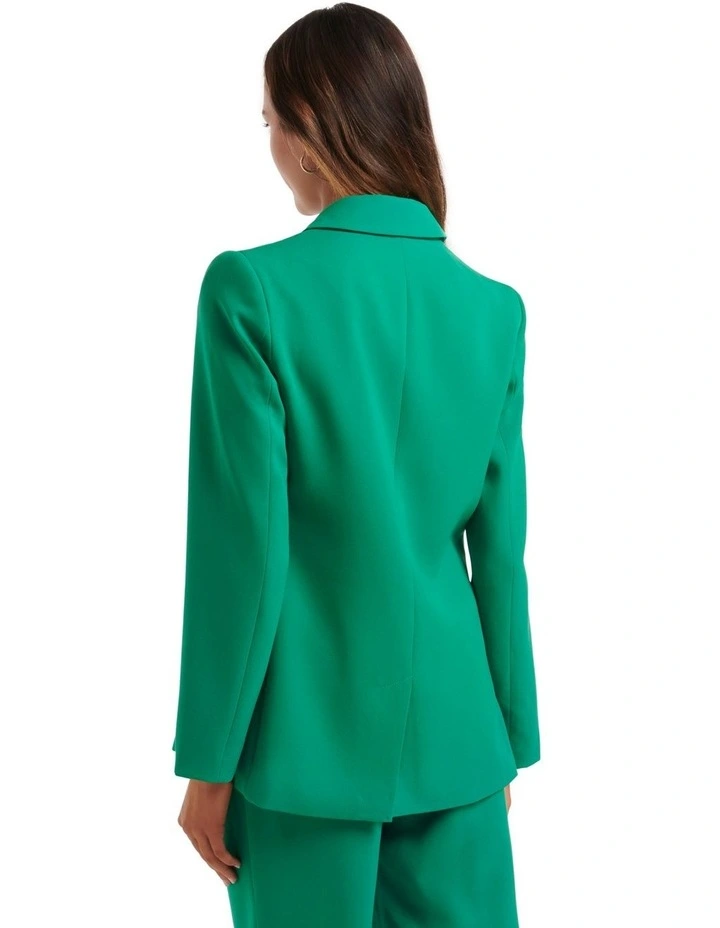 Abbie Longline Co-ord Blazer In Green 2 Abbie Longline Co-ord Blazer In Green - Image 2