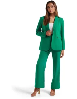 Abbie Longline Co-ord Blazer In Green 9 Abbie Longline Co-ord Blazer In Green -Myer Clothing Shop 952396120 5 720x928