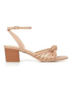 Forever New Liliah Mid Block Strappy In Nude Nubuck