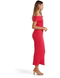Forever New Naomi Bardot Column Knit Dress In Red -Myer Clothing Shop 952549390 952574770 3 720x928