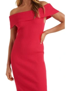 Forever New Naomi Bardot Column Knit Dress In Red -Myer Clothing Shop 952549390 952574770 4 720x928