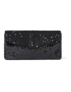 Forever New Stella Sequin Shoulder Bag In Black