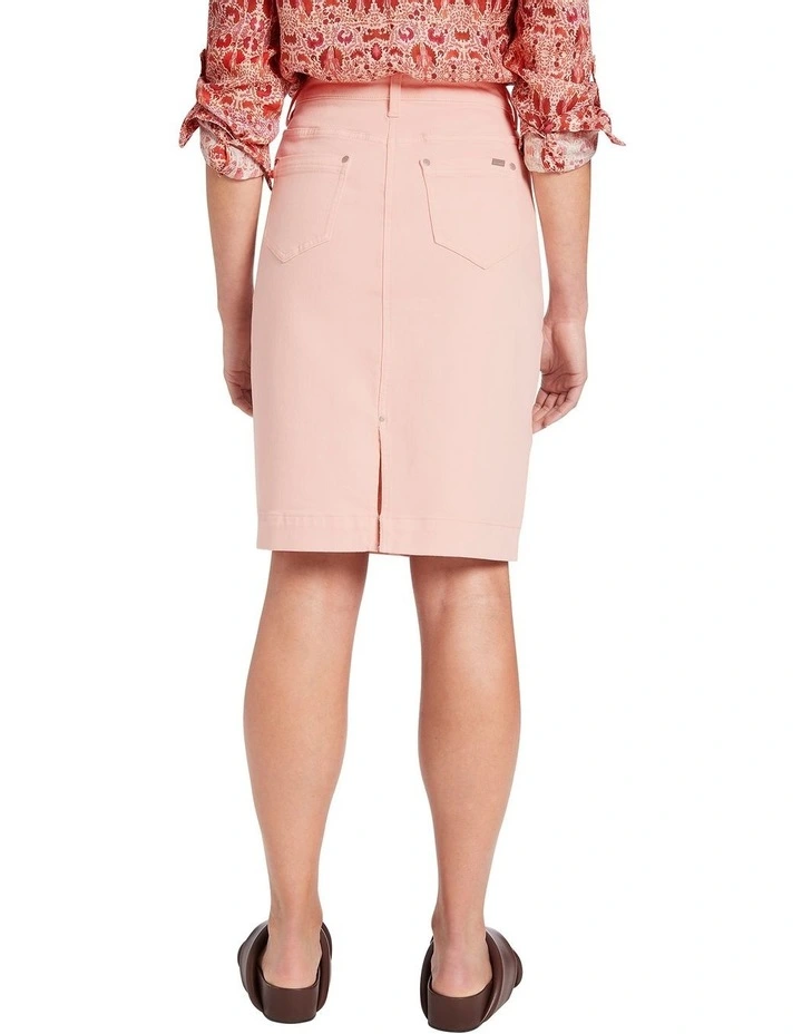 Marnie Denim Midi Skirt In Peach 3 Marnie Denim Midi Skirt In Peach - Image 3