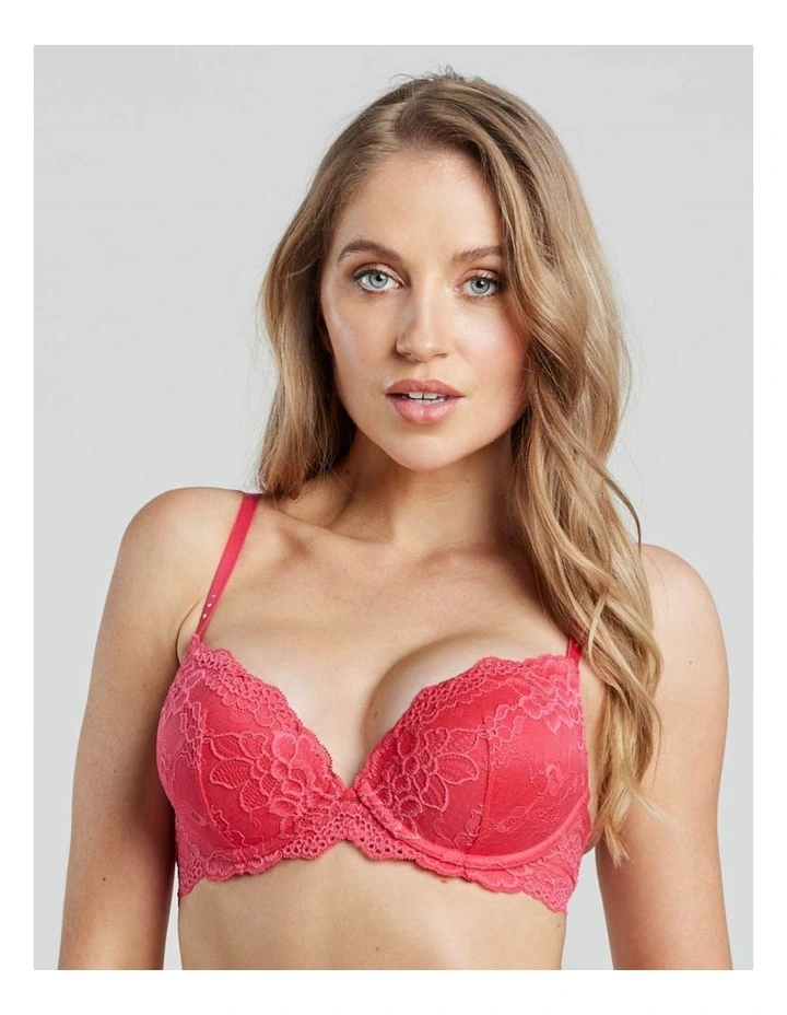 My Fit Lace 200% Boost Push Up Plunge Bra In Raspberry 1 My Fit Lace 200% Boost Push Up Plunge Bra In Raspberry