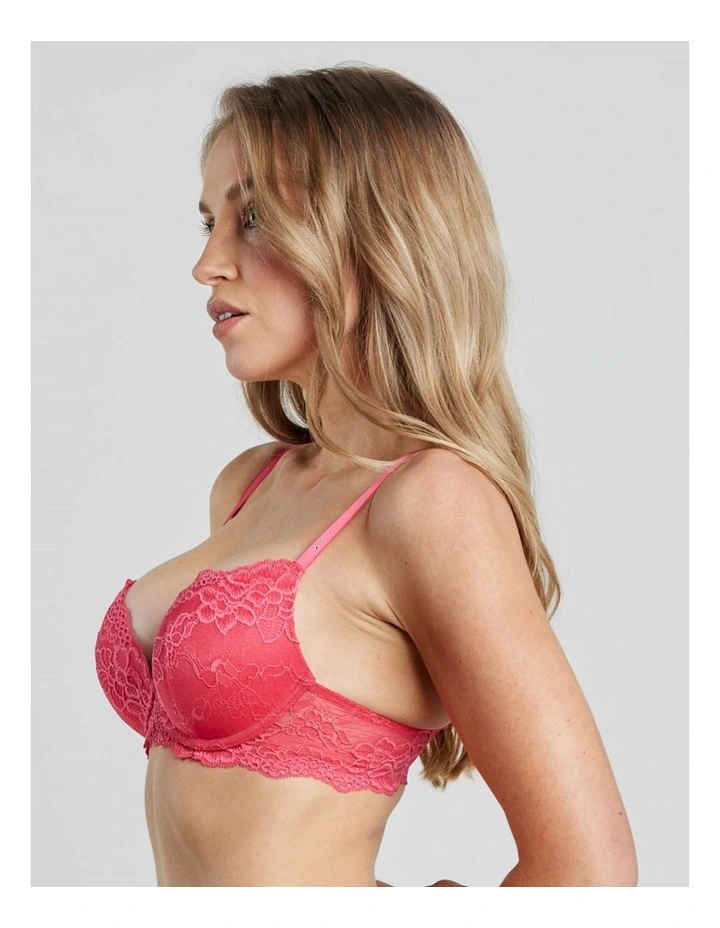My Fit Lace 200% Boost Push Up Plunge Bra In Raspberry 2 My Fit Lace 200% Boost Push Up Plunge Bra In Raspberry - Image 2