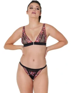 Botanica Thong In Floral Print/Black