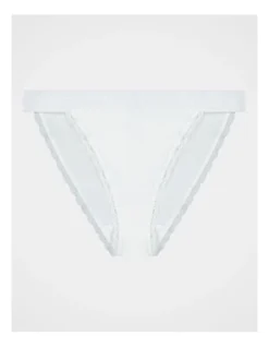 Cotton Logo Tanga In White