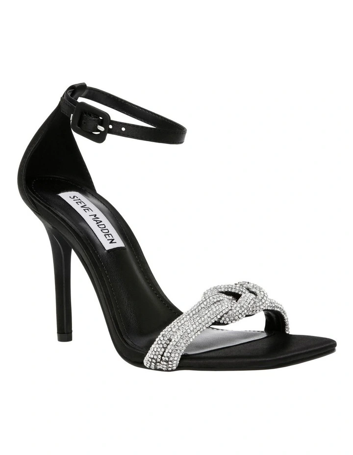 Steve Madden Confeti Heel In Black Satin 1 Steve Madden Confeti Heel In Black Satin