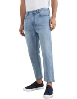 French Connection Cropped Straight Jean In Light Blue