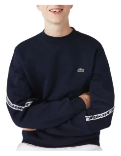 Lacoste Active Tape Crew Neck Sweat In Navy -Myer Clothing Shop 954410770 4 720x928
