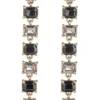 Long Drop Jeweled Earrings In Charcoal
