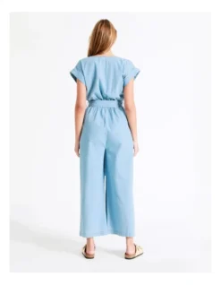 Organic Short Sleeve Chambray Jumpsuit In Mineral Blue 13 Organic Short Sleeve Chambray Jumpsuit In Mineral Blue -Myer Clothing Shop 954809380 7 720x928