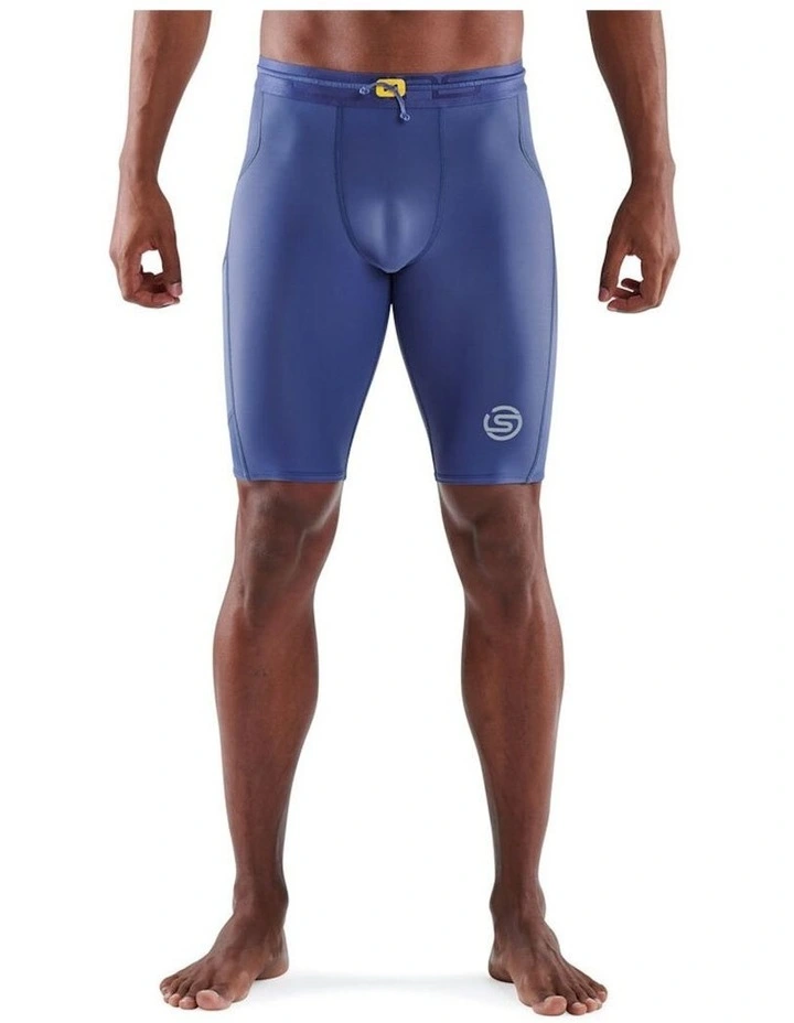 SKINS Series 3 Compression Half Tights Activewear In Blue 1 SKINS Series 3 Compression Half Tights Activewear In Blue