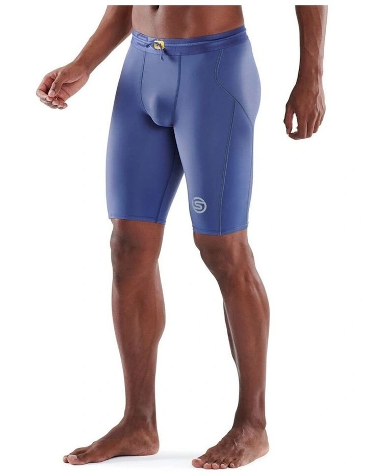 SKINS Series 3 Compression Half Tights Activewear In Blue 2 SKINS Series 3 Compression Half Tights Activewear In Blue - Image 2
