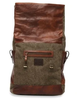 Turua Rolltop Backpack In Tan/Olive -Myer Clothing Shop 955400230 3 720x928