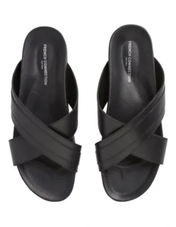 French Connection Reid Leather Cross Over Slide -Myer Clothing Shop 955449820 955448290 4 720x928